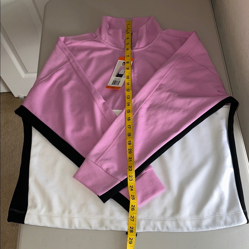 NWT DKNY Pink and White Half-Zip Top Size XXL - Picture 11 of 15